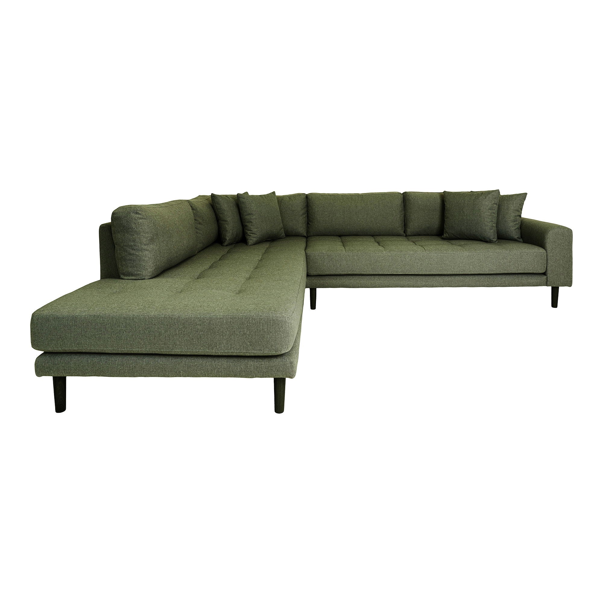 Lido – Ecksofa mit Offenem Ende, offene Seite links, Samtbezug, 92–220 × 257 × 76 cm